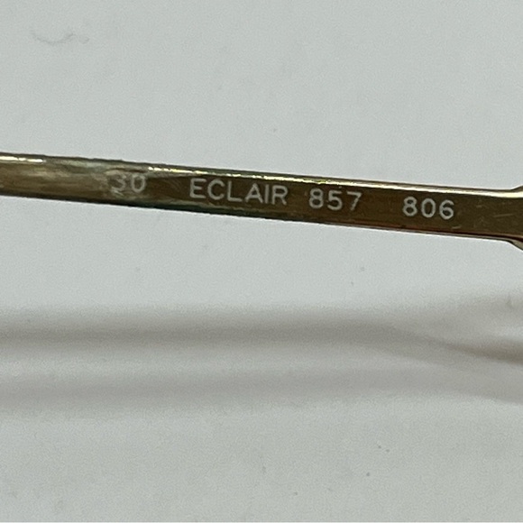 vintage swank optical frames 57016 30 eclair 857 806 gold tone metal - Picture 9 of 9